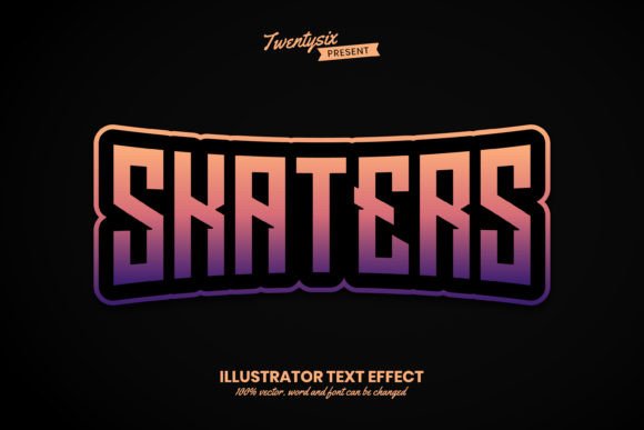 Download Skaters - Illustrator Text Effect Style - Effect Collection