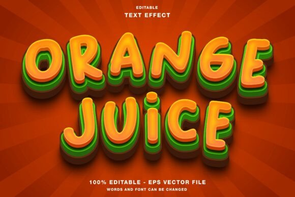 Download Orange Juice 3D Editable Text Effect - Effect Collection