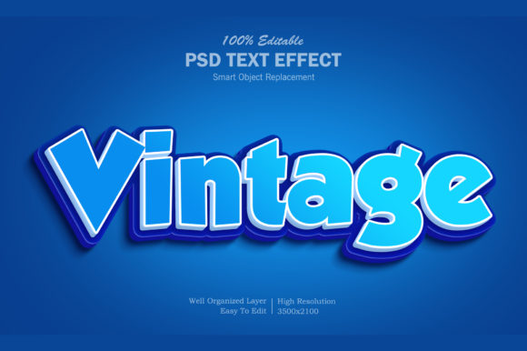 Download Vintage 3D Text Effect PSD - Effect Collection