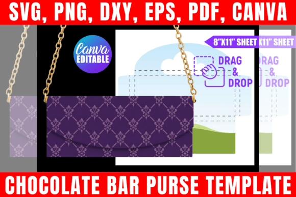 Download Chocolate Bar Purse Canva Template - Bar Collection