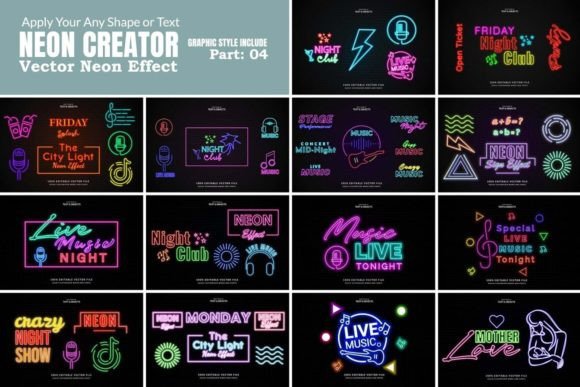 Download Vector Neon Kit Design Effect - Effect Collection