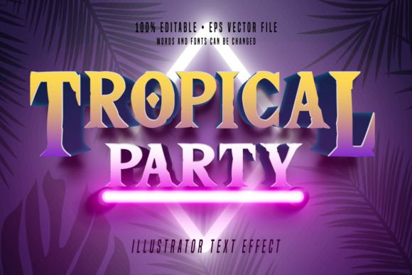 Download Tropical 3D Illustrator Text Effect Font - Effect Collection