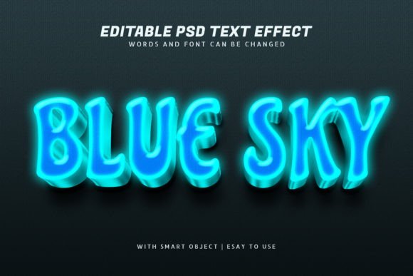 Download Blue Sky 3d Glow Text Effect Editable - Effect Collection