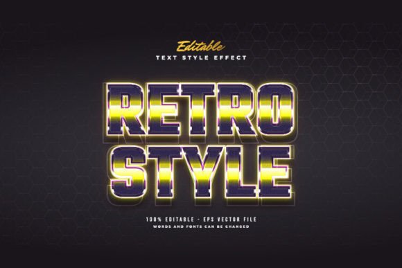 Download Yellow Retro Text Style with Neon Effect - Effect Collection