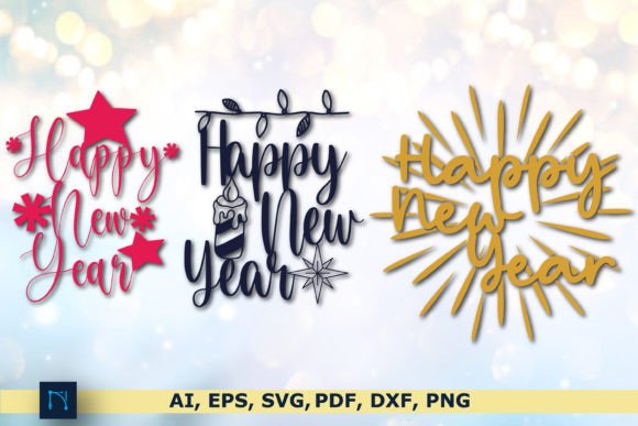 Download Cricut Happy New Year SVG Bundle - New year Collection