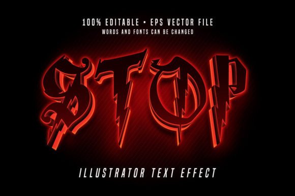 Download Stop 3D Illustrator Text Effect Font - Effect Collection