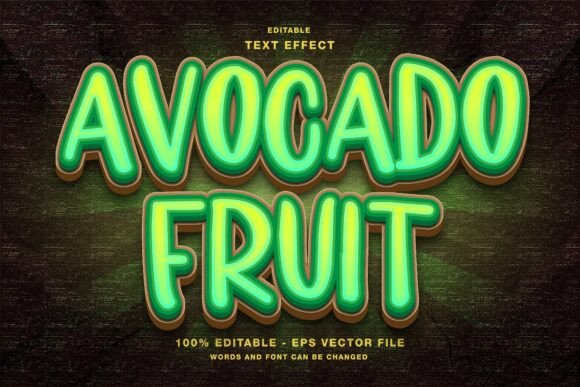 Download Avocado Fruit 3D Editable Text Effect - Effect Collection