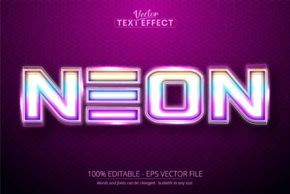 Download Neon Text Effect, Editable Neon Lights - Effect Collection
