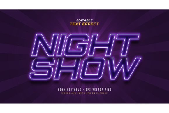 Download Night Show Text Style with Neon Effect - Effect Collection
