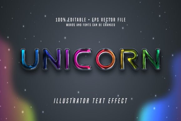 Download Unicorn 3D Illustrator Text Effect Font - Effect Collection
