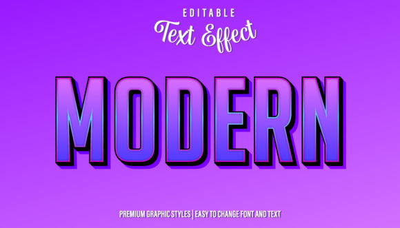 Download Modern - Illustrator Text Effect Graphic - Effect Collection