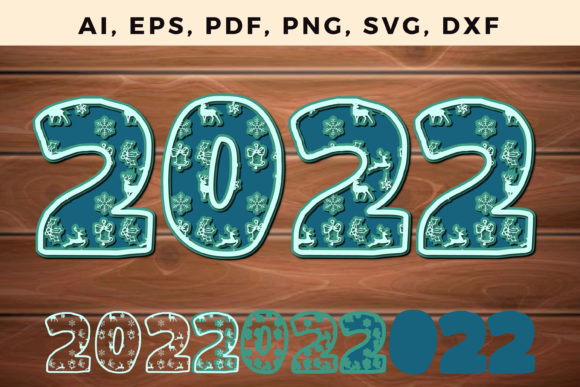 Download Layered New Year&nbsp;2022 &nbsp;Cut File - New year Collection