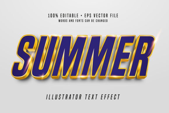 Download Summer 3D Illustrator Text Effect Font - Effect Collection